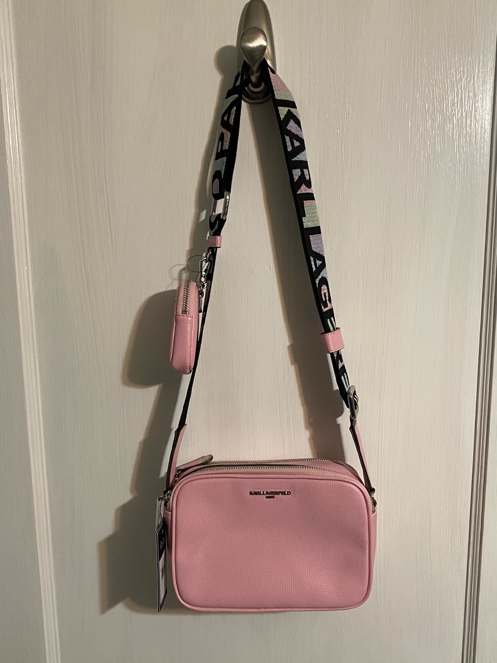 Pink Karl Lagerfeld crossbody bag